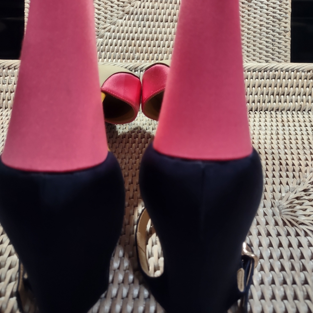 J.Crew Brooke - Italian Satin Colorblock Pointed-Toe Pumps - Picture 4 of 7